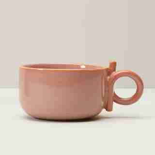 RUSTIC MUG WITH LOOP HANDLE, CAFÉ CRÈME
