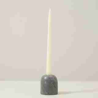 DUAL FUNCTION TAPER/TEALIGHT CANDLE HOLDER, LARGE GREY MARBLE