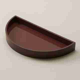 HALF-CIRCLE LACQUER SERVING TRAY, PLUM