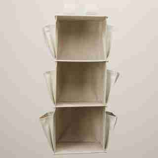 HANGING CLOSET STORAGE ORGANIZER, IVORY