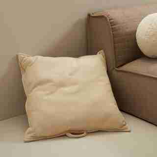 OVERSIZED DOUBLE FLANGE FLOOR PILLOW NATURAL 25” x 25”