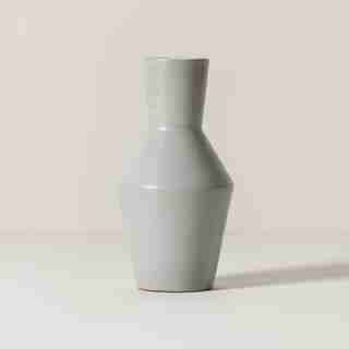 MEDIUM MODERN TERRACOTTA VASE, MATTE BLUE
