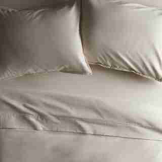 ORGANIC COTTON FLANNEL SHEET SET QUEEN FAWN