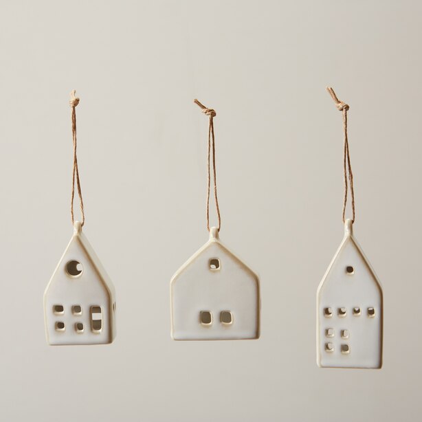 SET OF 3 CERAMIC HOUSE ORNAMENTS by OUI Gifts www.chapters.indigo.ca