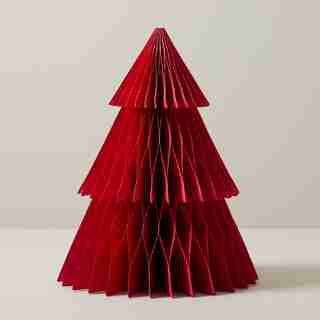 PAPER ACCORDION 3-TIER TREE, SMALL RED