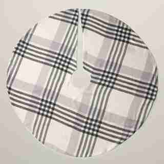 HOLIDAY PLAID TREE SKIRT, BLACK AND WHITE