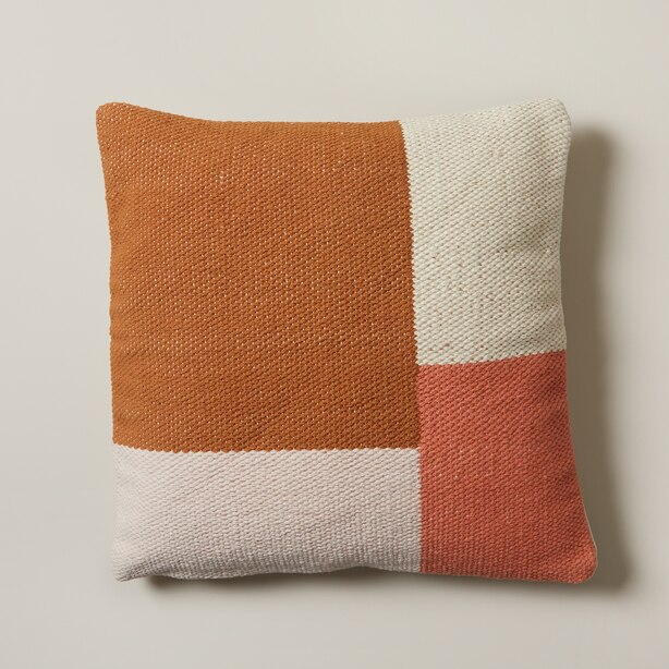 WOVEN MULTIPATCH PILLOW COVER SIENNA 18" X 18" by OUI Gifts www.chapters.indigo.ca