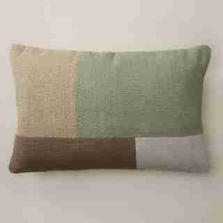 WOVEN MULTI PATCH PILLOW COVER FERN 16" X 24"
