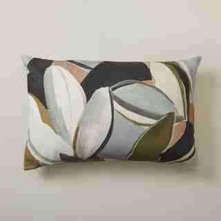 ABSTRACT FLORAL PILLOW COVER CEDAR 16" X 24"