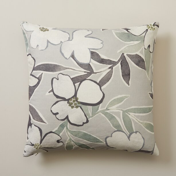 PAINTED DOGWOOD PILLOW COVER FERN 18" X 18" by OUI Gifts www.chapters.indigo.ca