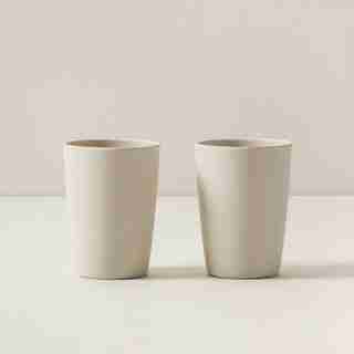 SET OF 2 BAMBOO FIBRE TUMBLERS WARM GRAY