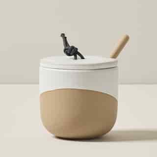 STONEWARE SUGAR BOWL WHITE