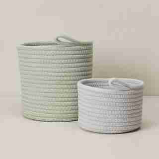 SET OF 2 MODULAR ROPE STORAGE BASKETS MOONSTRUCK / FERN