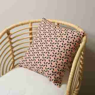 PRINTED OUTDOOR PILLOW TILE TERRACOTTA 18” x 18”