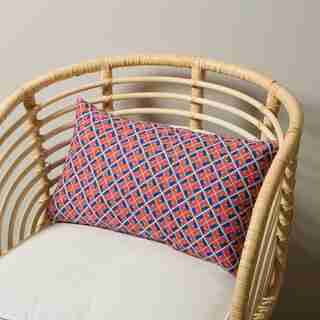 PRINTED OUTDOOR PILLOW TILE MAZARINE BLUE 12” x 21”