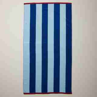 DOUBLE JACQUARD TOWEL MAZARINE BLUE STRIPE