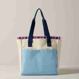 TOTE WITH REMOVABLE COOLER BAG SKY BLUE