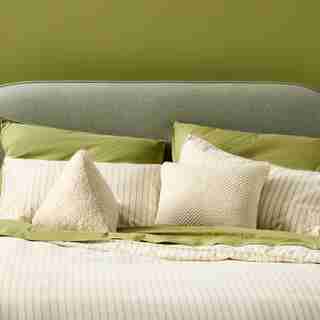 YARN-DYED COTTON DUVET COVER SET, IVORY STRIPE DOUBLE/QUEEN
