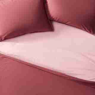 REVERSIBLE COTTON DUVET COVER SET, PALE VIOLET & ROSE KING