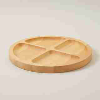 WOOD FOUR-SECTION SERVING TRAY