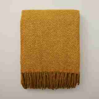 JETÉ EN MOHAIR – MOTIF À CHEVRONS, TABAC