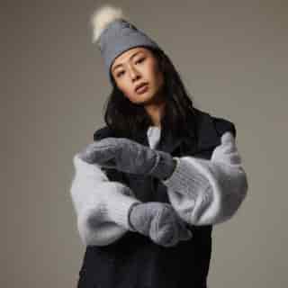 ALPINE POM HAT, STEEL BLUE