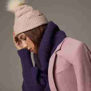 Tuque Avec Pompon – Collection Alpine, Lilas