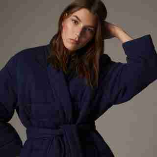 ORGANIC DUVET ROBE, INDIGO SMALL-MEDIUM