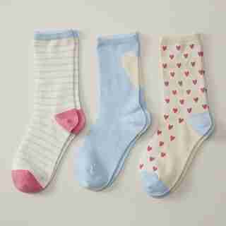 CREW SOCK SET, CASHMERE BLUE SET OF 3