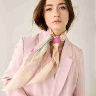SILK BOUQUET FOULARD, SAND