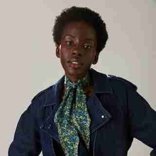 FLORAL DIAMOND NECKERCHIEF, SCARAB