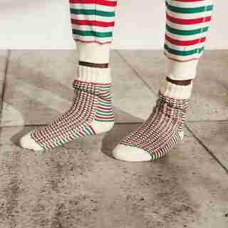 CHAUSSETTES DE LECTURE – RAYURES FESTIVES, PETIT-MOYEN
