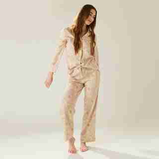 TAILORED PAJAMA PANT SET, BLUSH FLORAL