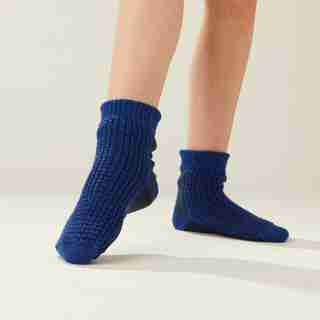 WAFFLE READING SOCKS™, INDIGO BLUE SMALL-MEDIUM