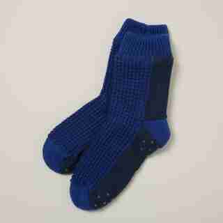 WAFFLE READING SOCKS™, INDIGO BLUE MEDIUM-LARGE