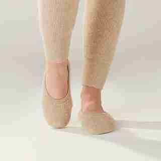 RIBBED BALLET SLIPPERS, DUNE MEDIUM-LARGE