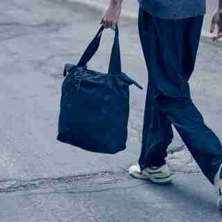 Recycled Polyester Packable Tote Bag, Black