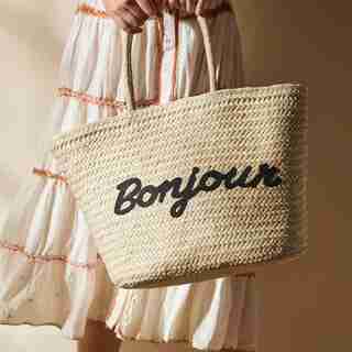 BONJOUR STRAW TOTE, NATURAL