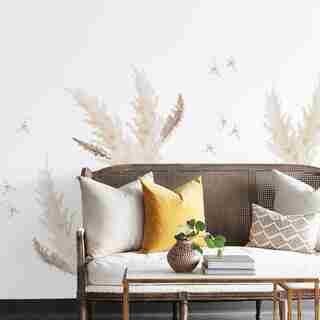 Pampas and Orchids Wall Decals