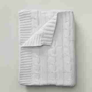ORGANIC COTTON KNIT BABY BLANKET, GREY