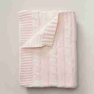 ORGANIC COTTON KNIT BABY BLANKET, PINK
