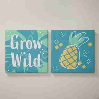 CANVAS WALL ART, TROPICAL SET OF 2