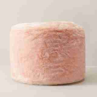 FAUX FUR POUF, PINK