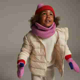 Kids’ Chroma Eco Sherpa Lined Neck Warmer, Pink