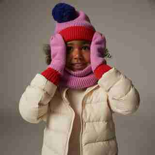 Kids’ Chroma Eco Knit Beanie, Pink Medium-Large