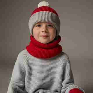 Kids’ Chroma Eco Knit Beanie, Red Small- Medium