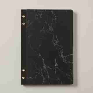 LARGE GROMMET JOURNAL, BLACK MARBLE