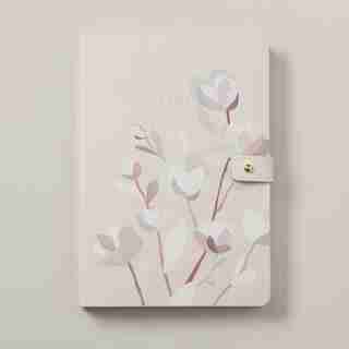 SMALL ULTRA FLEXI BUTTON JOURNAL, SNOW FLOWER