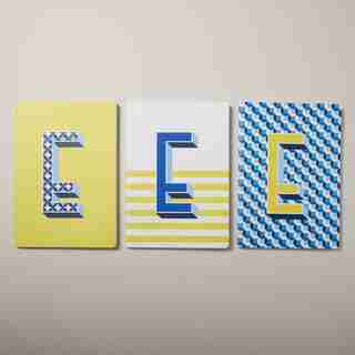 GRANDS CARNETS DE NOTES À LETTRE DE L’ALPHABET (ENSEMBLE DE 3) – E