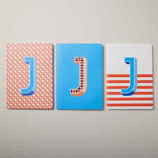 SET OF 3 LARGE MONOGRAM NOTEBOOKS, J